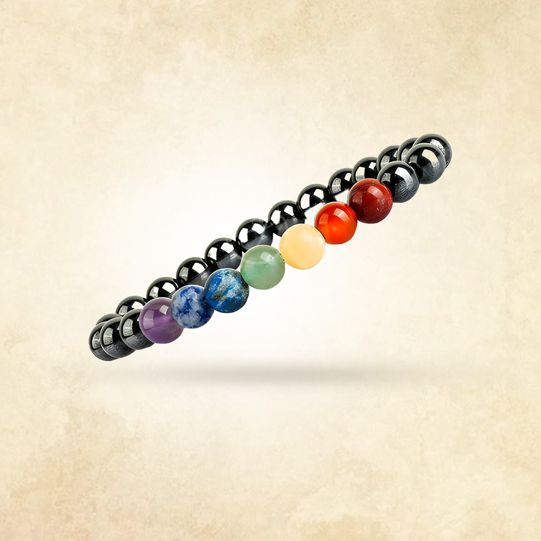 7 chakra Hematite Bracelet
